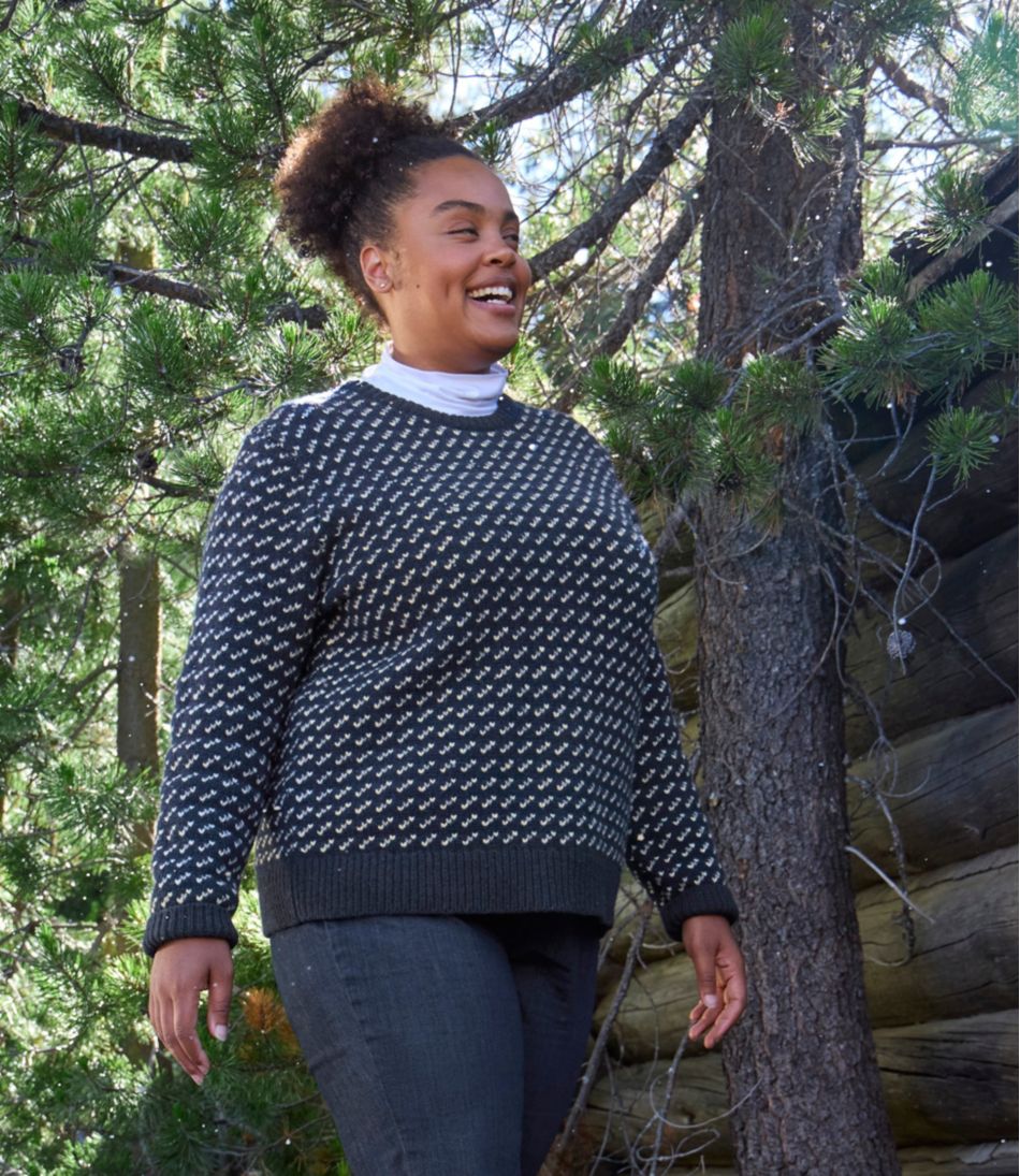 Women's Bean's Classic Ragg Wool Sweater, Crewneck Bird's-Eye - L.L.Bean Value