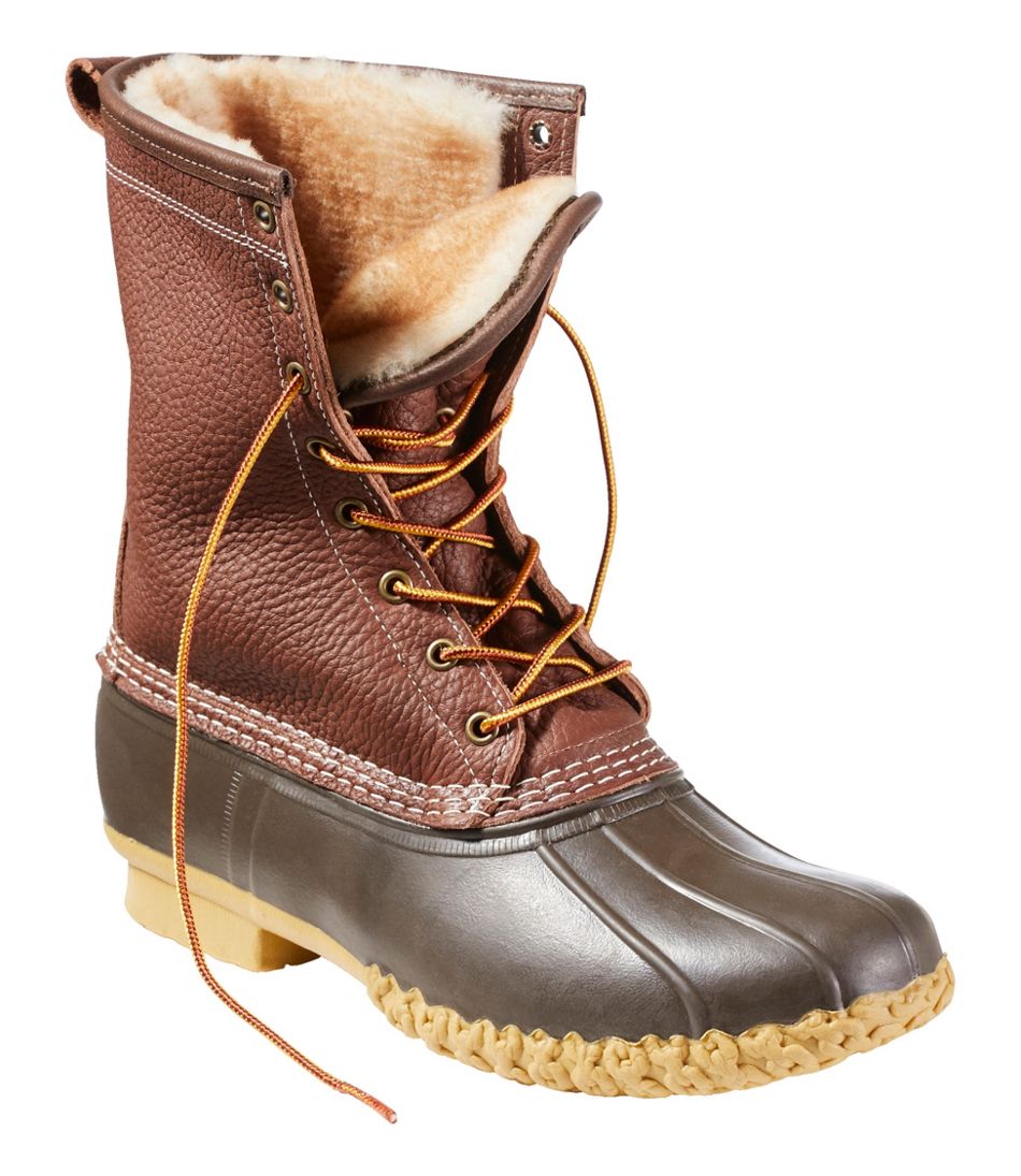 Men's Bean Boots, 10" Shearling-Lined Tumbled Leather - L.L.Bean Everyday