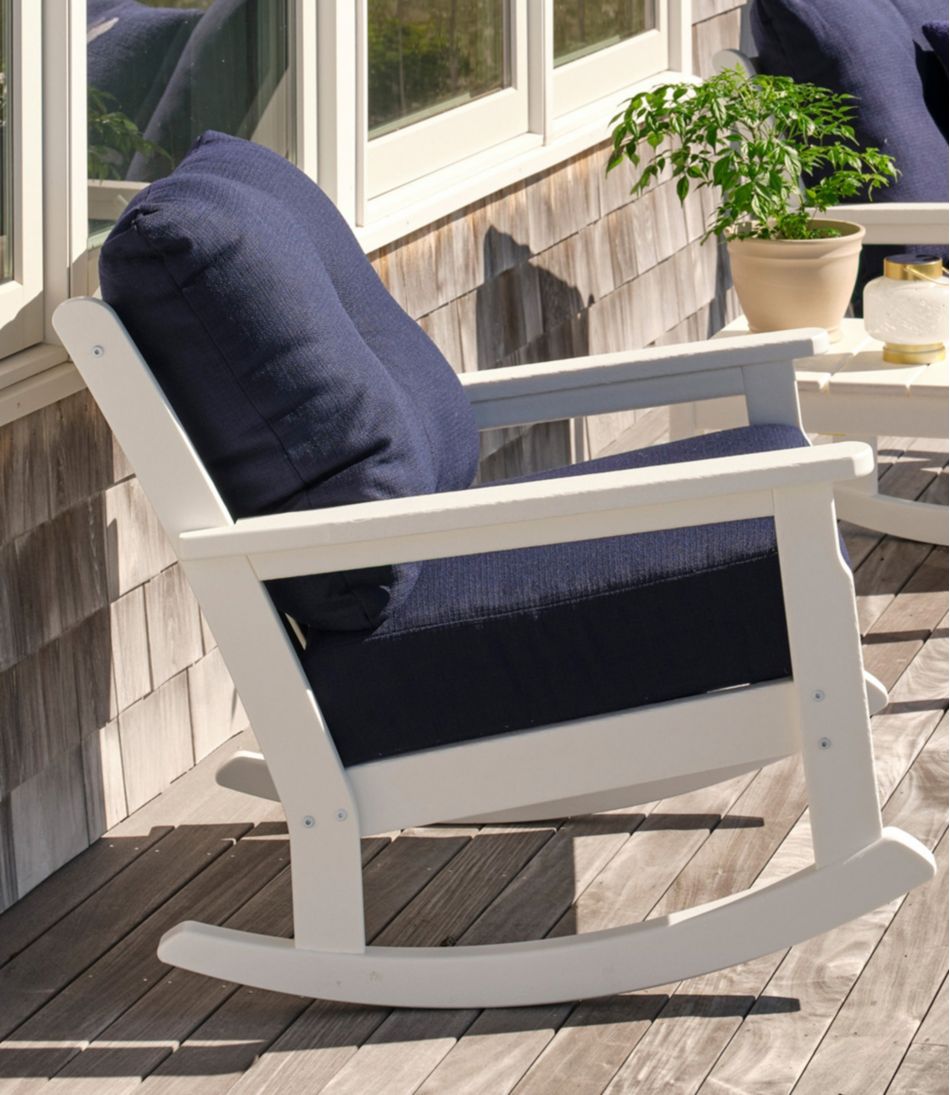 All-Weather Patio Rocker with Textured Cushion, White - L.L.Bean Essential