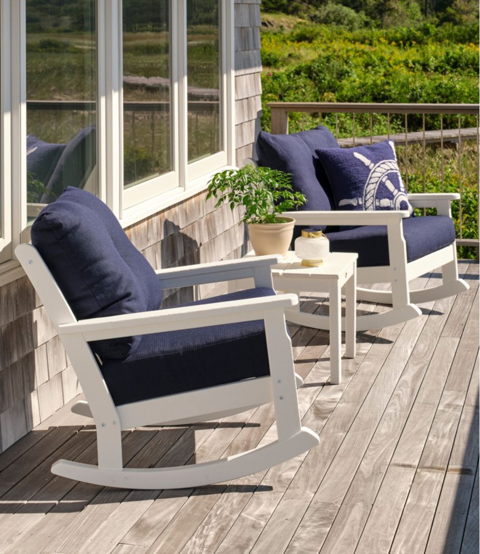 All-Weather Patio Rocker Set with Side Table, White - L.L.Bean Everyday