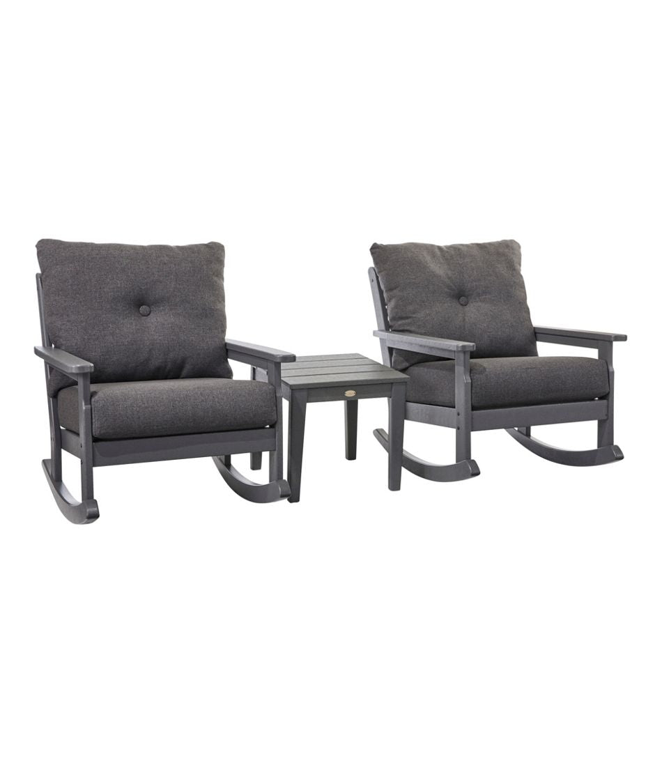 All-Weather Patio Rocker Set with Side Table, Slate Gray - L.L.Bean Customer Favorite