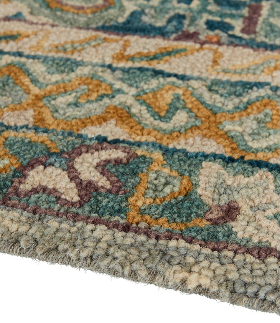 Bordered Medallion Wool Tufted Rug, Blue Multi - L.L.Bean Latest