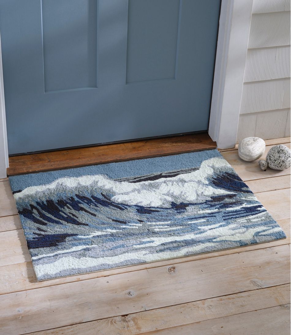 Indoor/Outdoor Vacationland Rug, Ocean Waves - L.L.Bean Essential