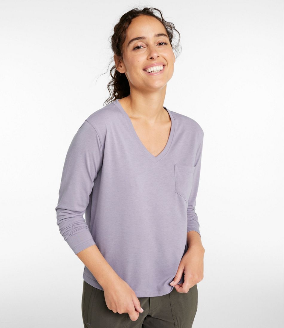 Women's Vista Camp V-Neck Pocket Tee, Long-Sleeve - L.L.Bean Latest