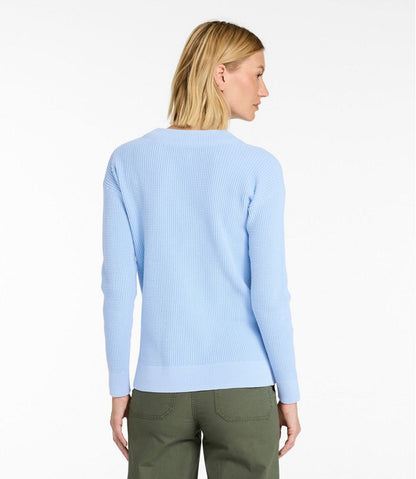 Women's Sunwashed Waffle Sweater, Splitneck - L.L.Bean Customer Favorite