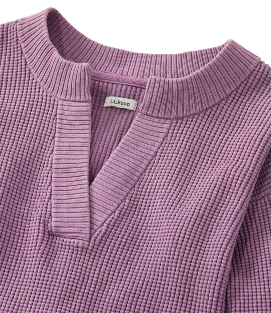 Women's Sunwashed Waffle Sweater, Splitneck - L.L.Bean Customer Favorite