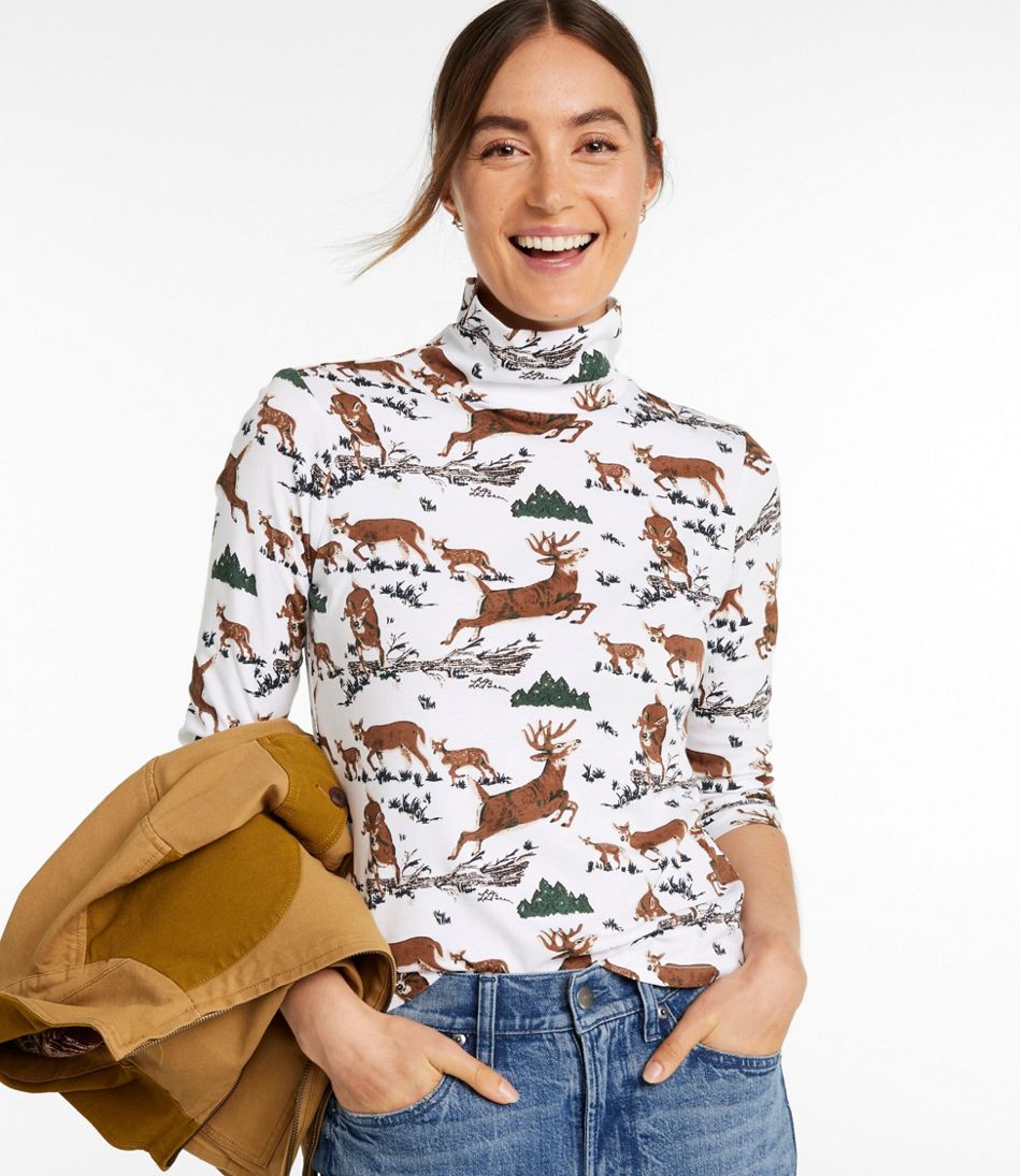 Women's Signature Lightweight Cotton Turtleneck, Novelty - L.L.Bean Value