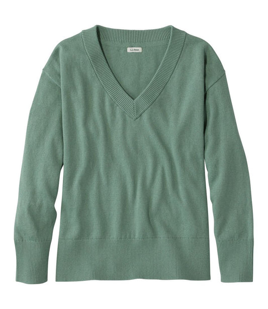 Women's Cotton/Cashmere Sweater, V-Neck - L.L.Bean Everyday