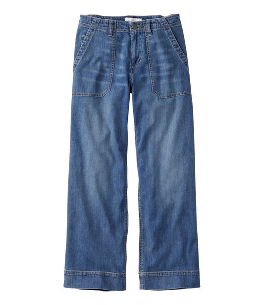 Women's Signature Utility Jeans, Mid-Rise Wide-Leg Ankle - L.L.Bean Quality
