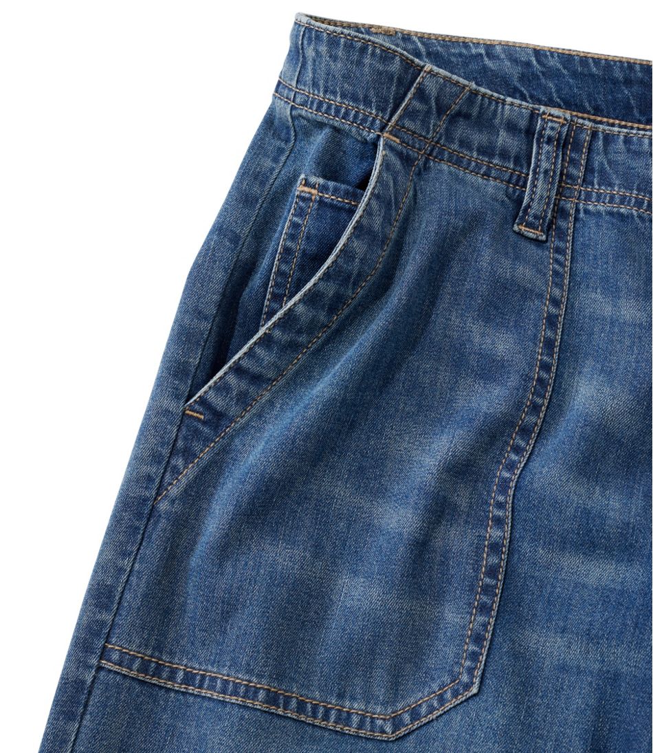 Women's Signature Utility Jeans, Mid-Rise Wide-Leg Ankle - L.L.Bean Quality