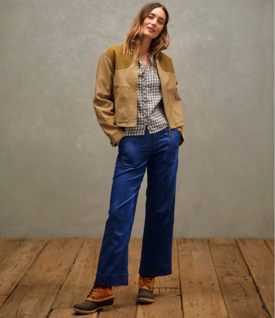 Women's Signature Utility Jeans, Mid-Rise Wide-Leg Ankle - L.L.Bean Quality
