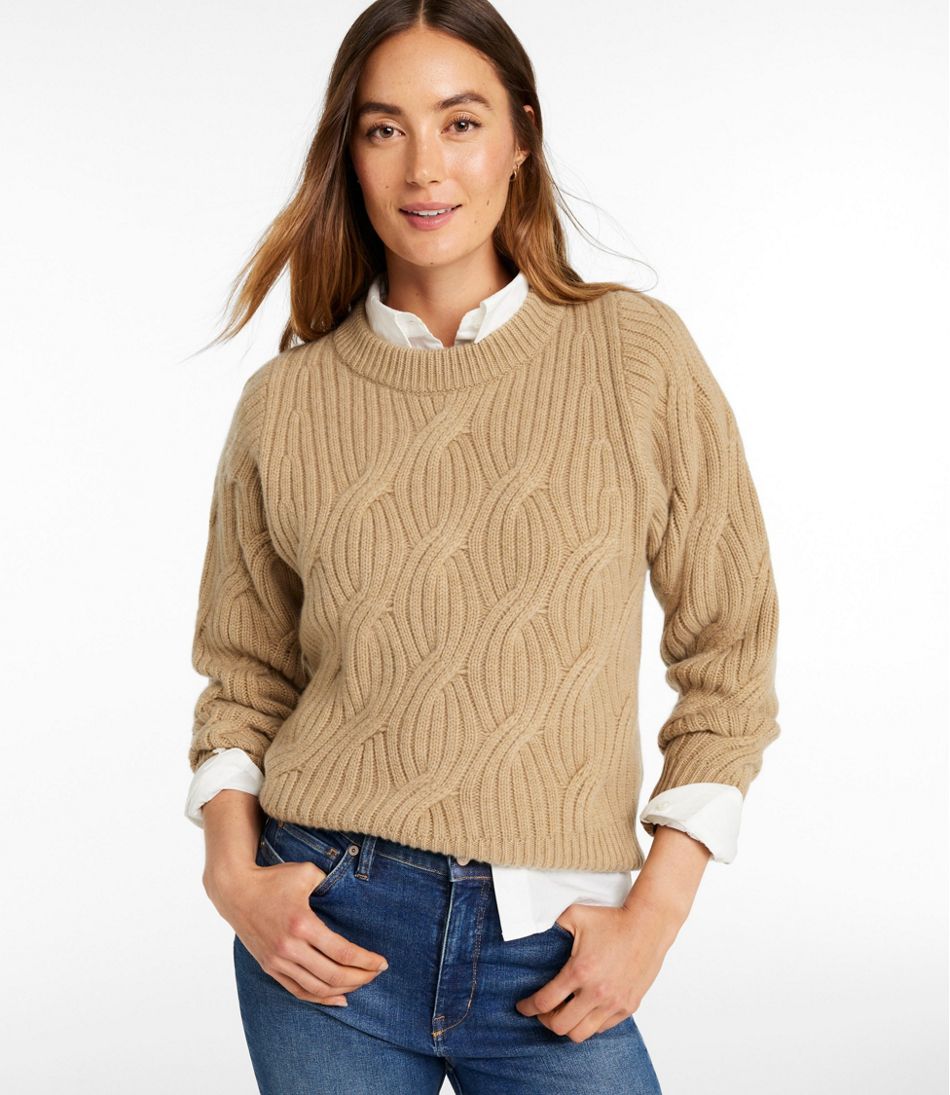 Women's Signature Premium Cashmere Cable Sweater, Crewneck - L.L.Bean Customer Favorite
