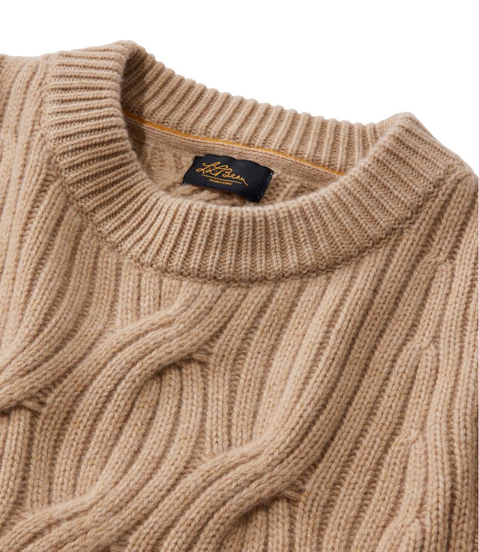 Women's Signature Premium Cashmere Cable Sweater, Crewneck - L.L.Bean Customer Favorite