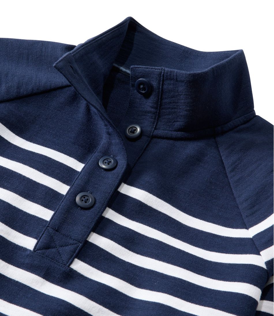 Women's Peaks Island Button Mockneck, Stripe - L.L.Bean Great Value