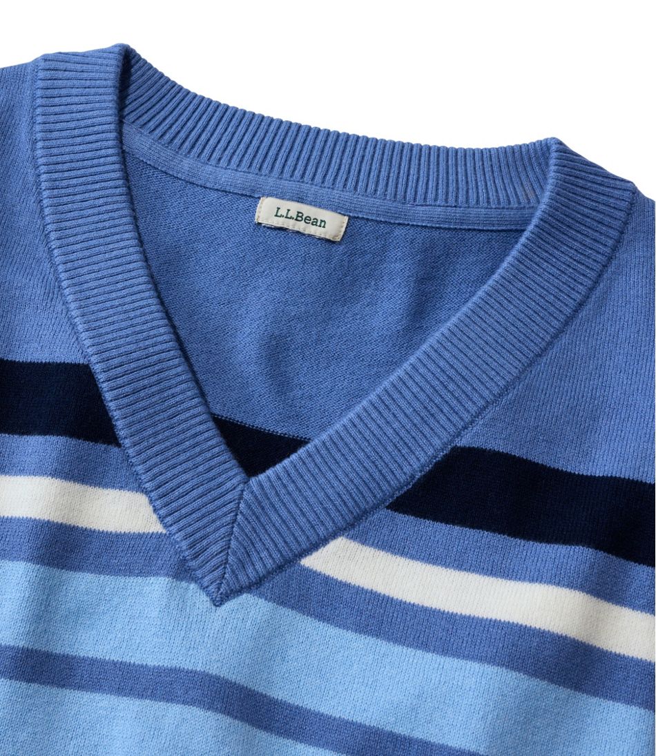 Women's Cotton/Cashmere Sweater, V-Neck Stripe - L.L.Bean Great Value