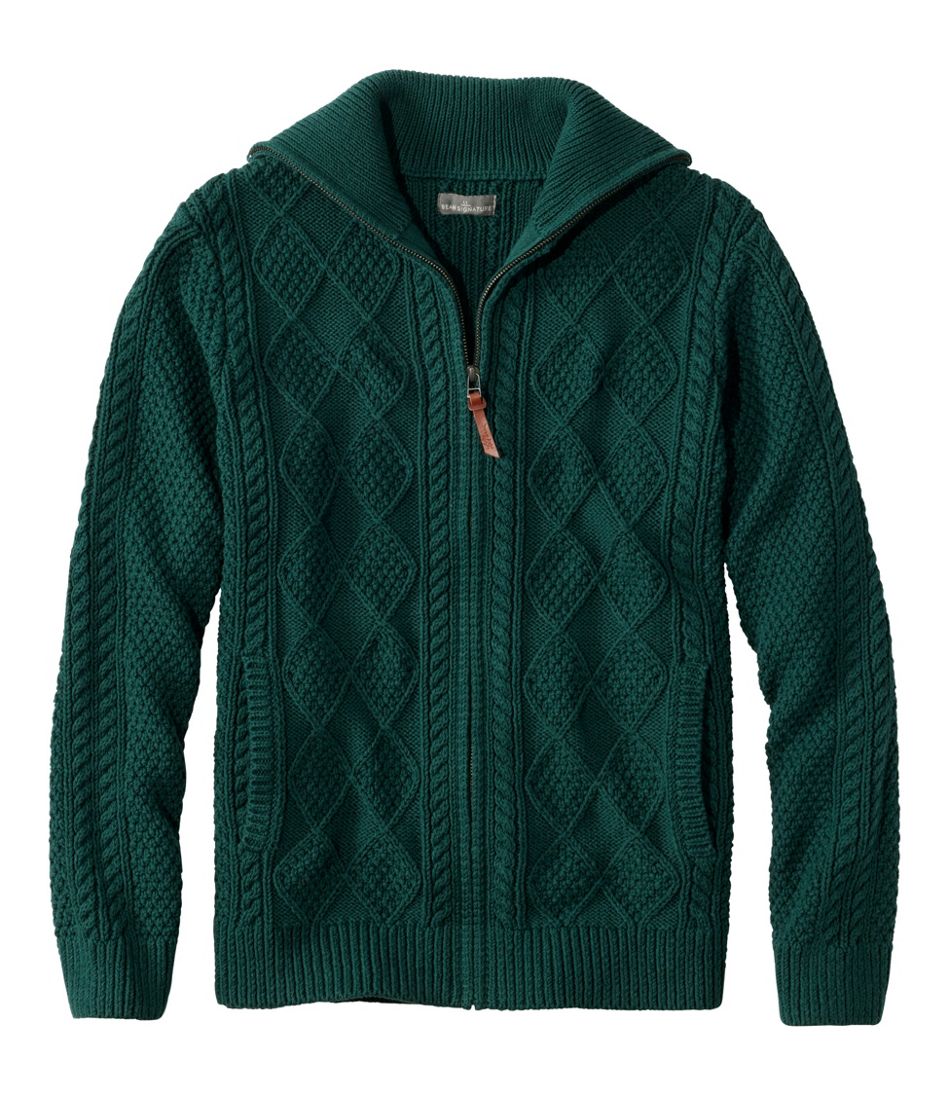Men's Signature Cotton Fisherman Sweater, Full-Zip - L.L.Bean Value