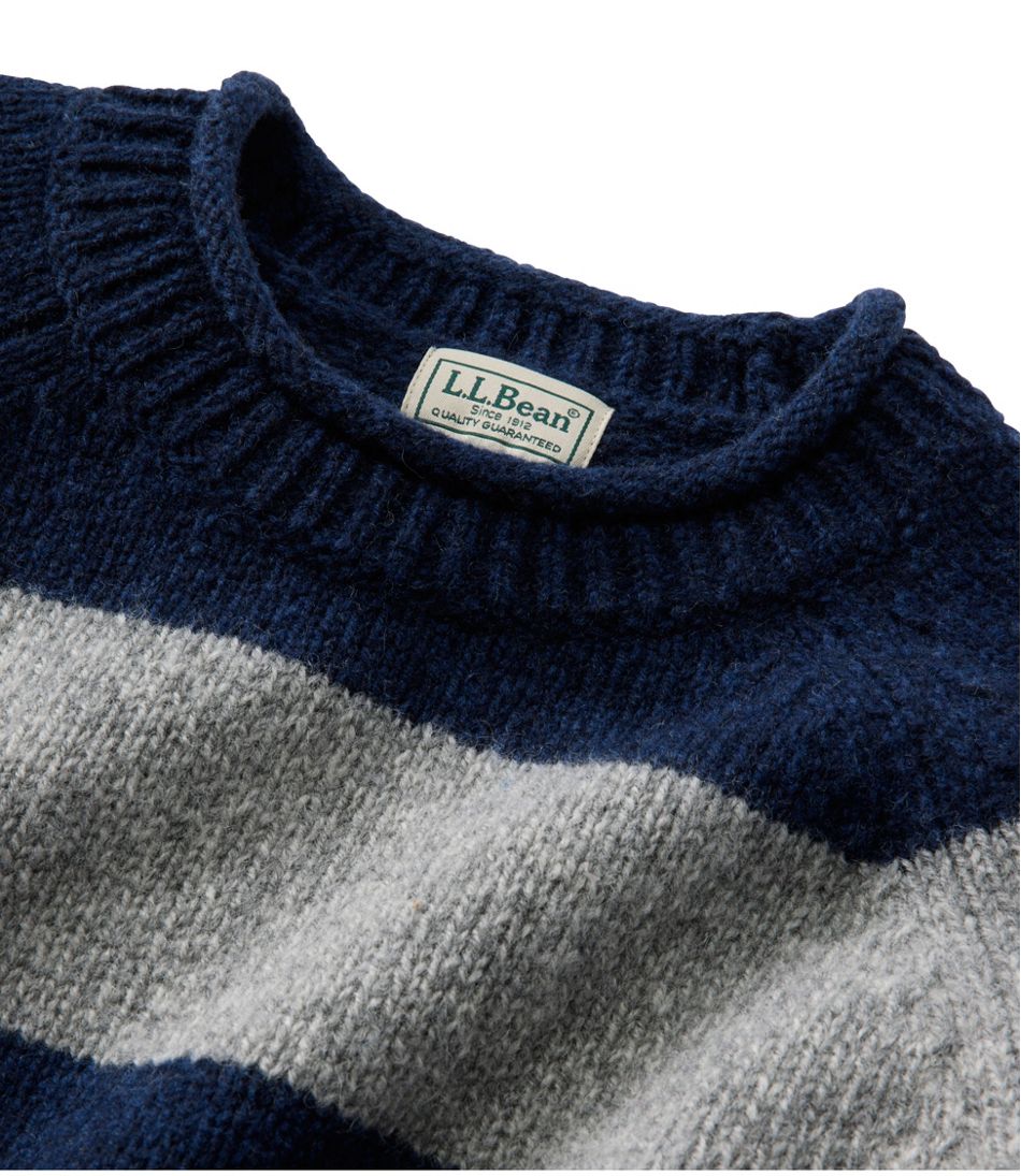 Men's Bean's Classic Ragg Wool Sweater, Rollneck, Stripe - L.L.Bean Great Value