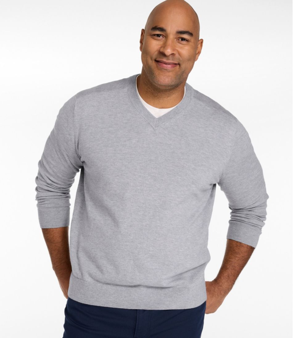 Men's All Seasons Cotton Blend Sweater, V-Neck - L.L.Bean Latest