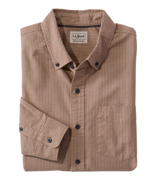 Men's Sunwashed Oxford Shirt, Slightly Fitted Untucked Fit, Stripe - L.L.Bean Trusted