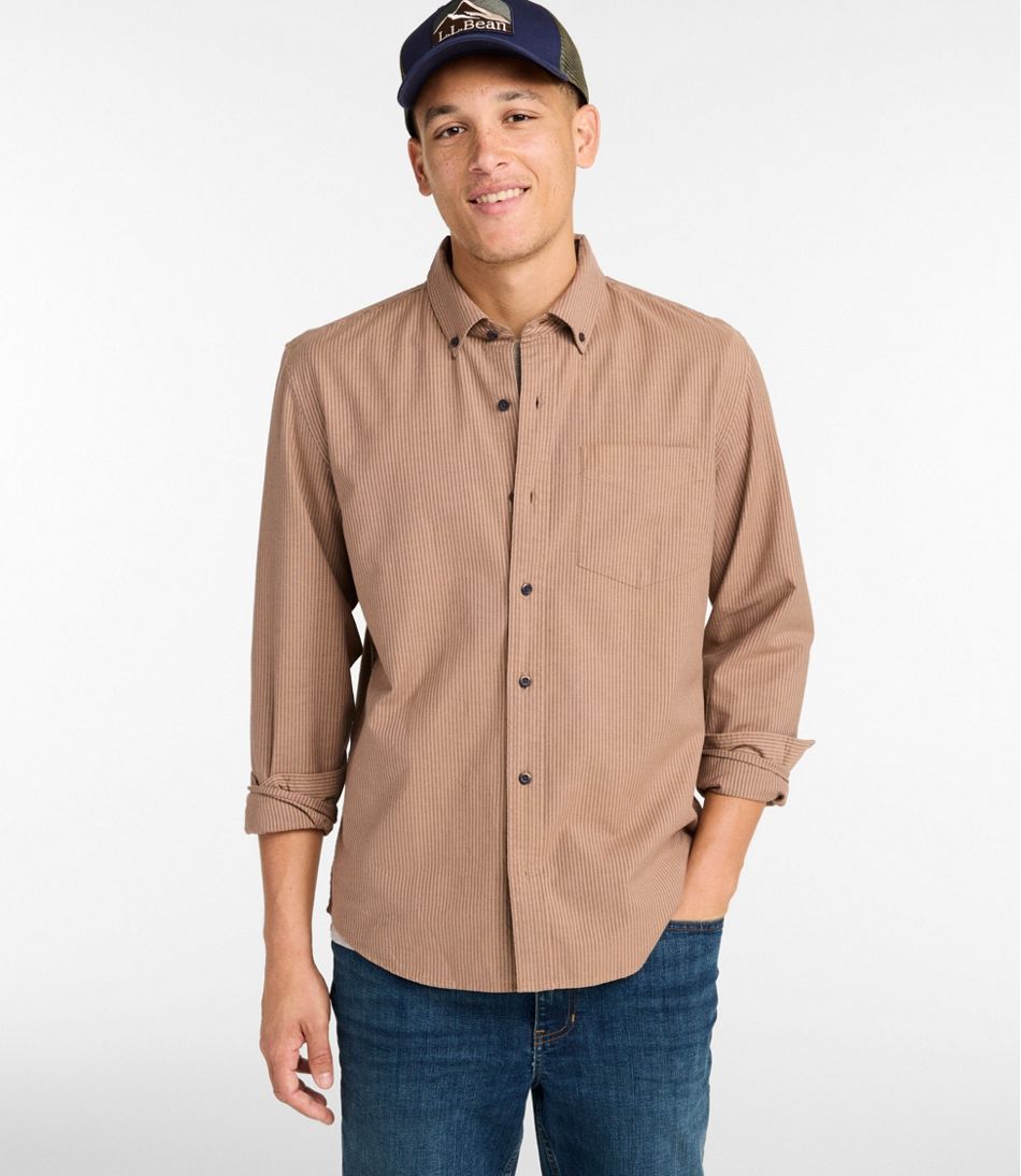 Men's Sunwashed Oxford Shirt, Slightly Fitted Untucked Fit, Stripe - L.L.Bean Trusted