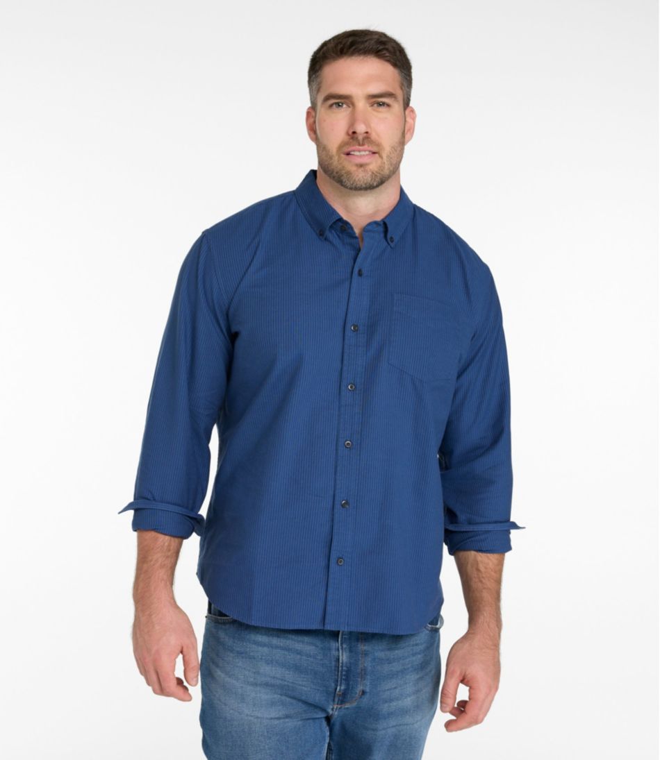 Men's Sunwashed Oxford Shirt, Slightly Fitted Untucked Fit, Stripe - L.L.Bean Trusted