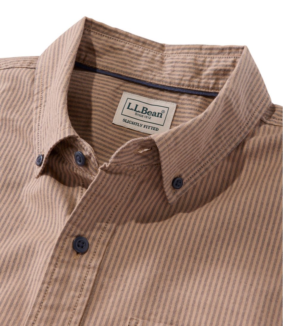 Men's Sunwashed Oxford Shirt, Slightly Fitted Untucked Fit, Stripe - L.L.Bean Trusted