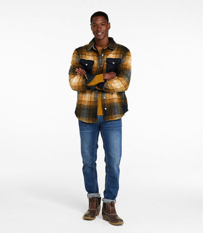 Men's Signature Mixed Media Fleece Shirt Jacket, Plaid - L.L.Bean Customer Favorite