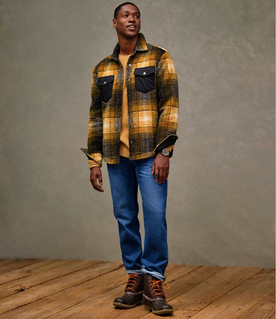 Men's Signature Mixed Media Fleece Shirt Jacket, Plaid - L.L.Bean Customer Favorite