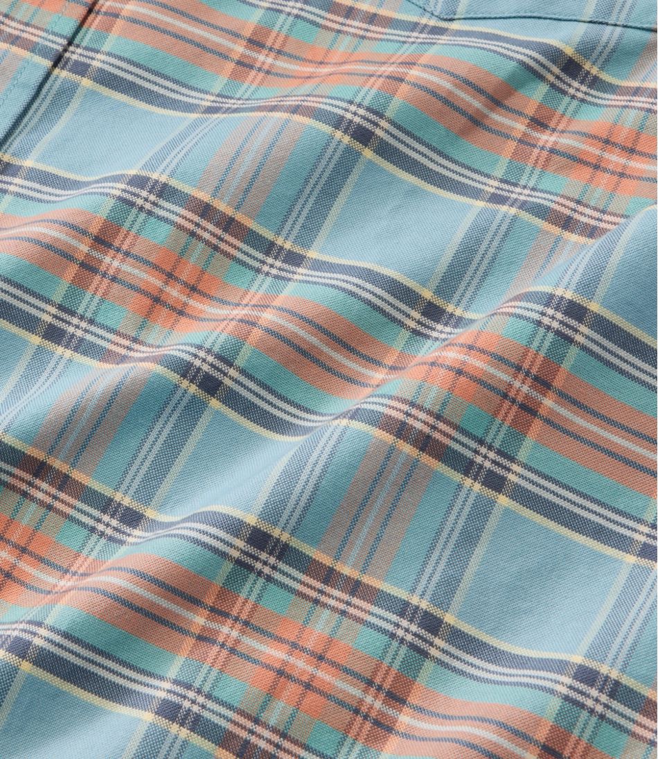 Men's Sunwashed Oxford Shirt, Slightly Fitted Untucked Fit, Plaid - L.L.Bean Classic