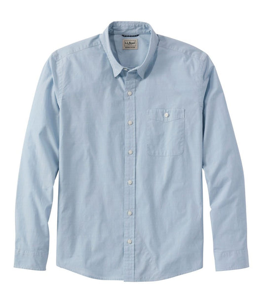Men's Comfort Stretch Performance® Chambray Shirt, Long-Sleeve, Slightly Fitted Untucked Fit - L.L.Bean Quality