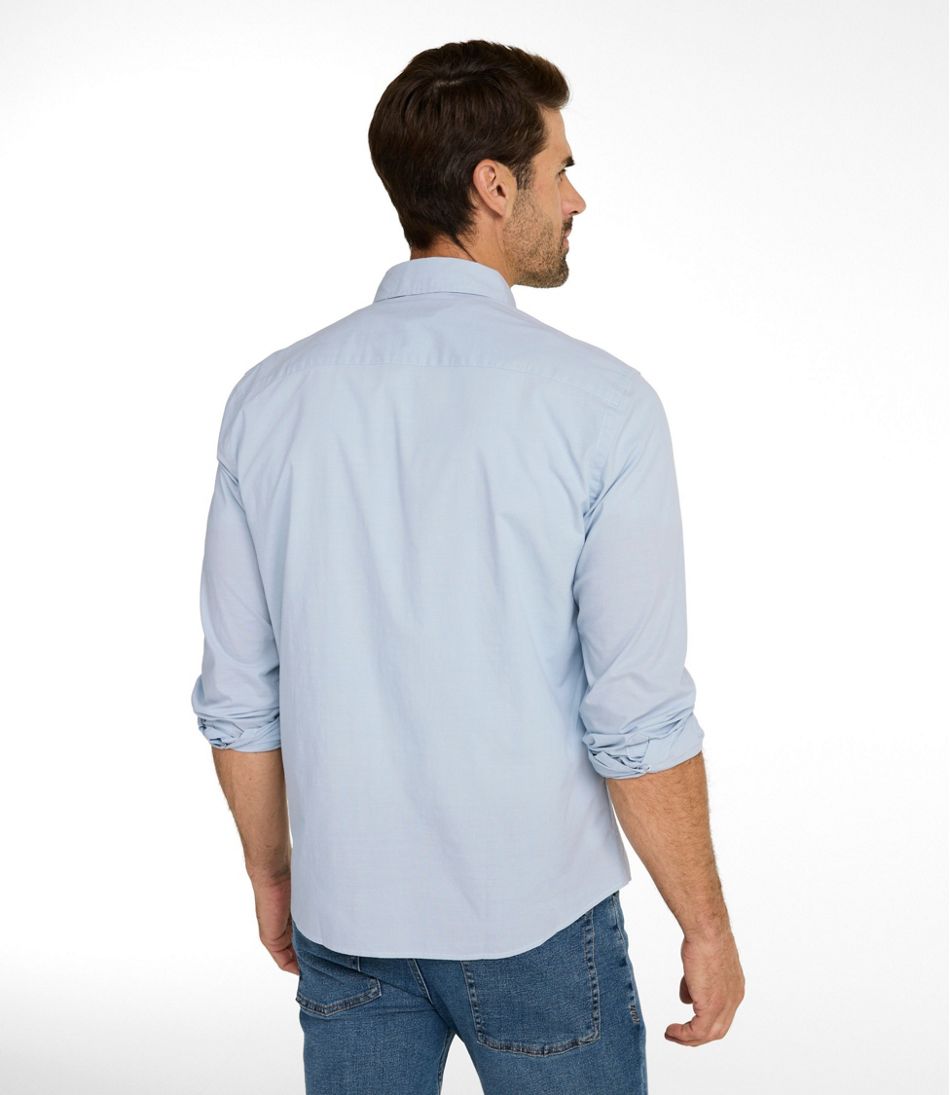 Men's Comfort Stretch Performance® Chambray Shirt, Long-Sleeve, Slightly Fitted Untucked Fit - L.L.Bean Quality