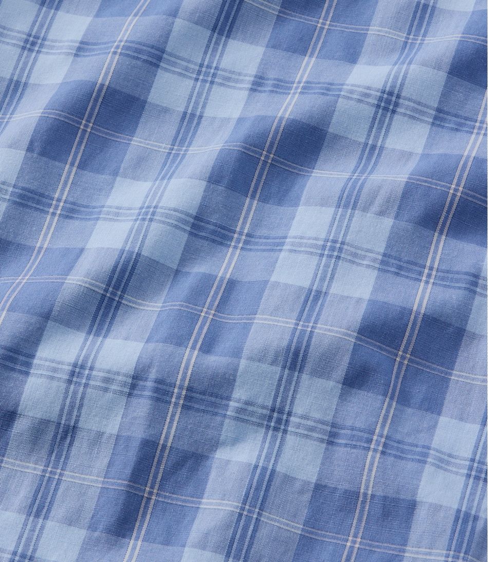 Men's Comfort Stretch Performance® Chambray Shirt, Long-Sleeve, Slightly Fitted Untucked Fit, Plaid - L.L.Bean Classic