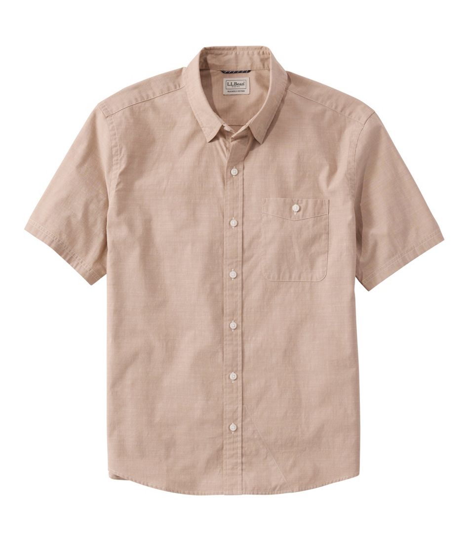 Men's Comfort Stretch Performance® Chambray Shirt, Short-Sleeve, Slightly Fitted Untucked Fit - L.L.Bean Latest