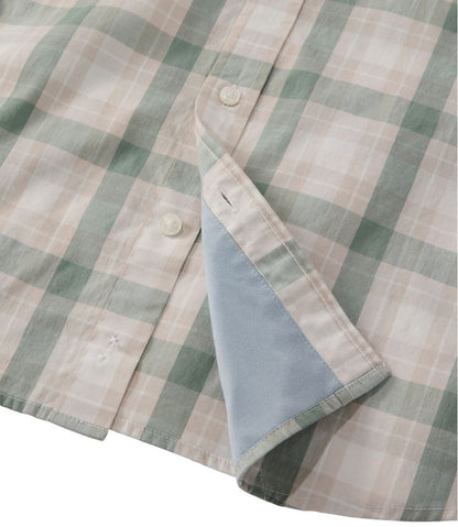 Men's Comfort Stretch Performance® Chambray Shirt, Short-Sleeve, Slightly Fitted Untucked Fit, Plaid - L.L.Bean Customer Favorite