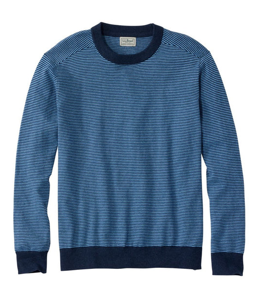 Men's All Seasons Cotton Blend Sweater, Crewneck, Stripe - L.L.Bean Customer Favorite