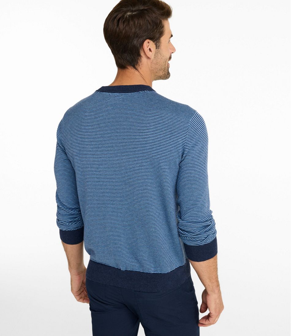 Men's All Seasons Cotton Blend Sweater, Crewneck, Stripe - L.L.Bean Customer Favorite
