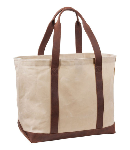 Leather-Trim Waxed Canvas Tote - L.L.Bean Classic