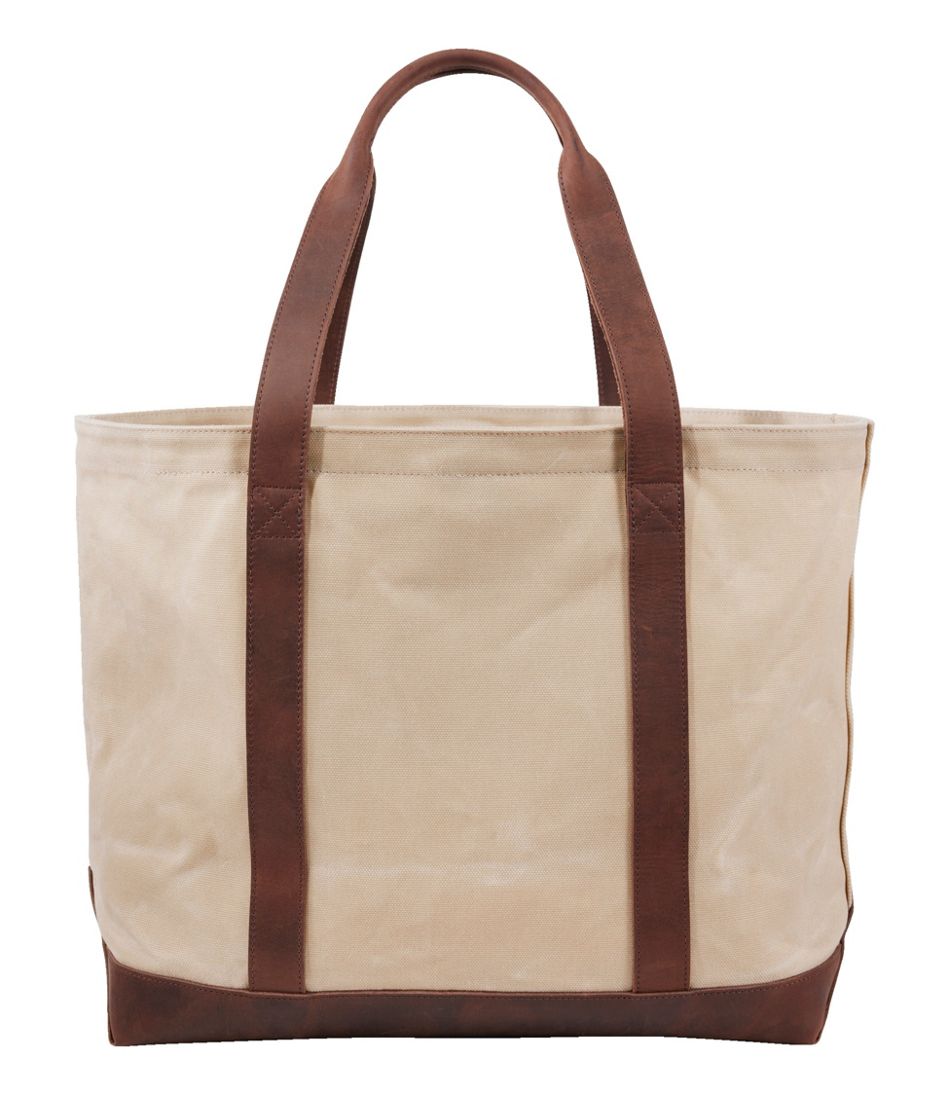 Leather-Trim Waxed Canvas Tote - L.L.Bean Classic