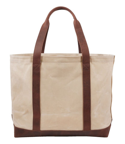 Leather-Trim Waxed Canvas Tote - L.L.Bean Classic