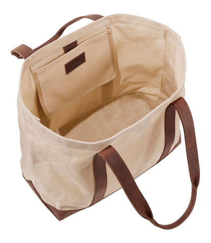 Leather-Trim Waxed Canvas Tote - L.L.Bean Classic