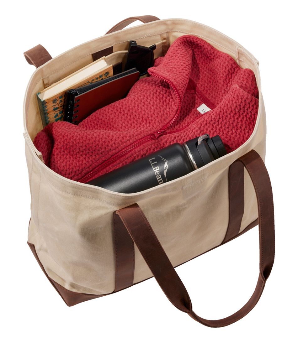Leather-Trim Waxed Canvas Tote - L.L.Bean Classic