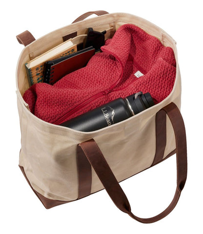 Leather-Trim Waxed Canvas Tote - L.L.Bean Classic