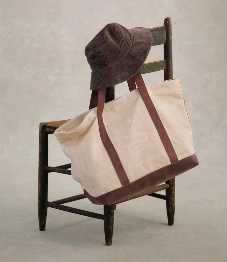 Leather-Trim Waxed Canvas Tote - L.L.Bean Classic