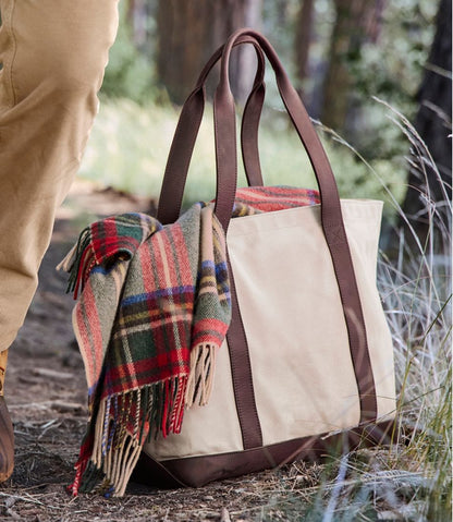 Leather-Trim Waxed Canvas Tote - L.L.Bean Classic