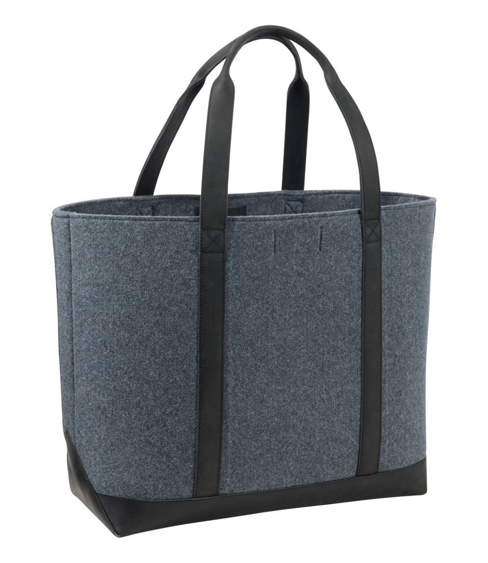 Leather-Trim Wool Tote - L.L.Bean Essential