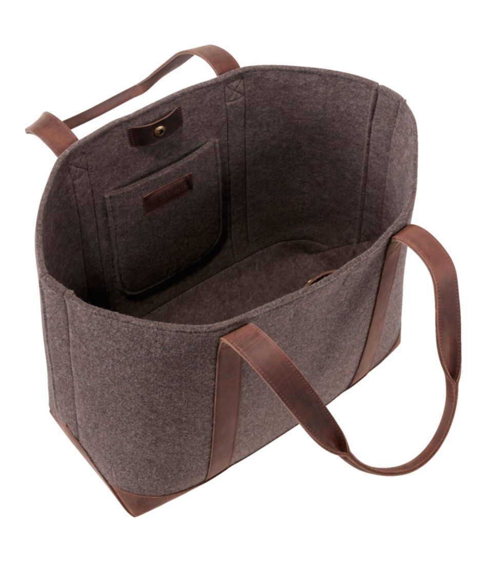 Leather-Trim Wool Tote - L.L.Bean Essential