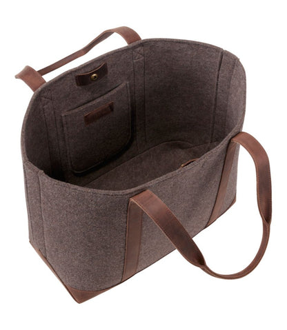 Leather-Trim Wool Tote - L.L.Bean Essential