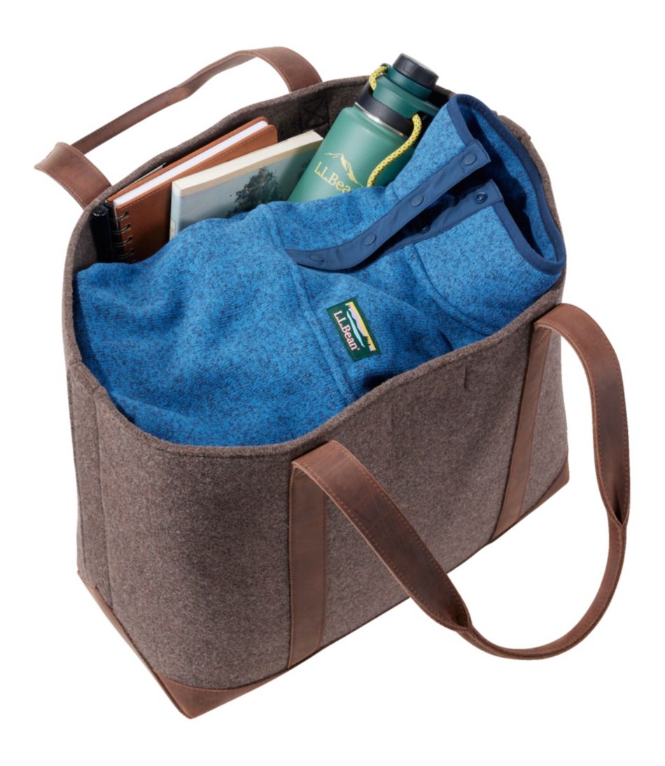 Leather-Trim Wool Tote - L.L.Bean Essential