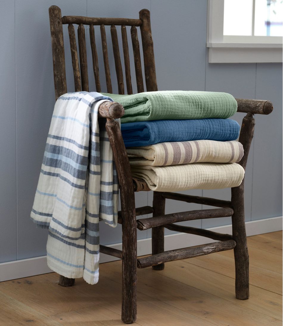 Lightweight Cotton Gauze Throw, Stripe - L.L.Bean Great Value