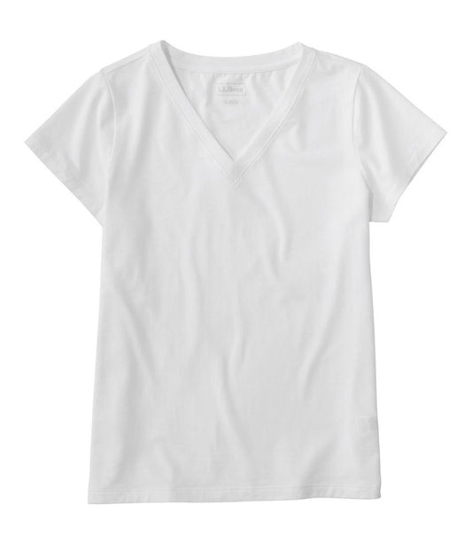 Women's Soft Stretch Supima-Blend Tee, Short-Sleeve V-Neck - L.L.Bean Customer Favorite